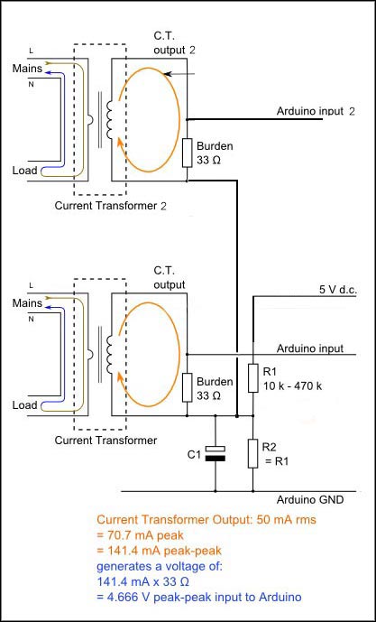 Dual sensor CT circuit